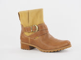 Womens Timberland Bethel 24657 Tan Leather Casual Pull On Winter Ankle Boots